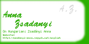 anna zsadanyi business card